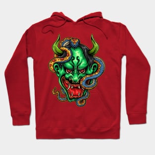 Japanese Demon with Snake Hoodie